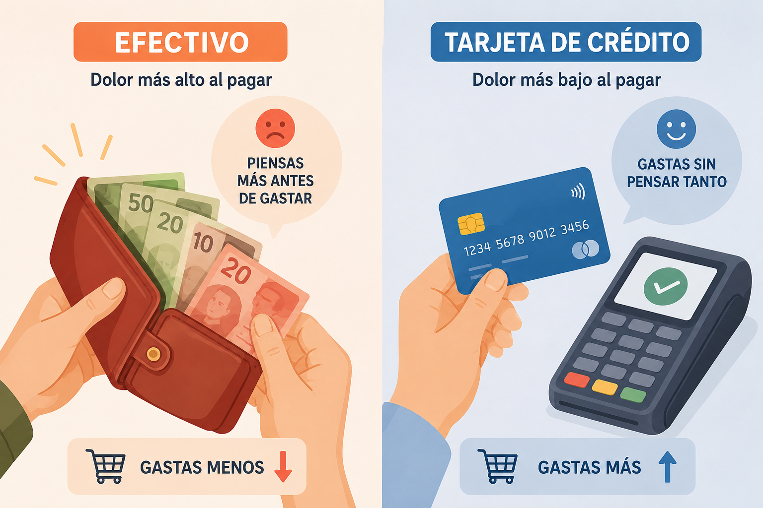 Por qué gastamos más cuando pagamos con tarjeta (y no con efectivo)
